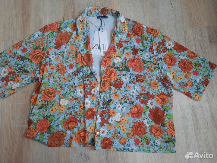 Блузка рубашка zara