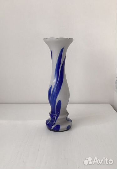 Ваза цветное стекло кобальт
