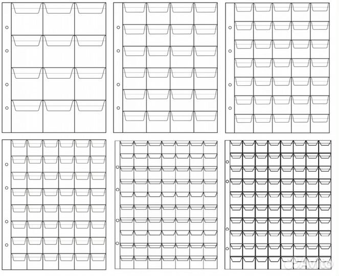 Листы для монет,Папки из пвх и кожзама,монетники