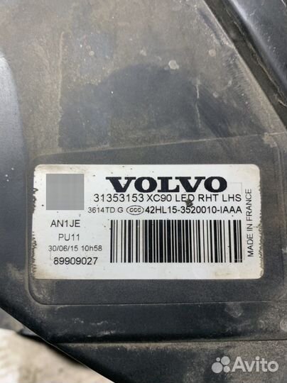 Фара левая на вольво хс90