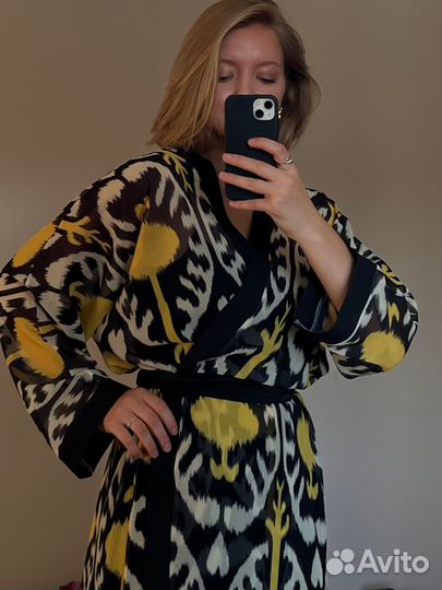 Шелковый халат кимоно платье