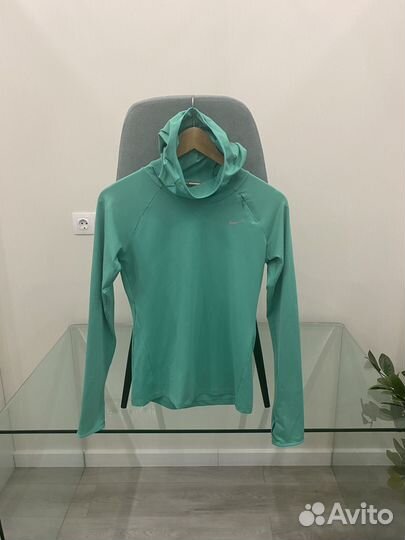 Лонгслив Nike для бега / зелёный / размер XS-S