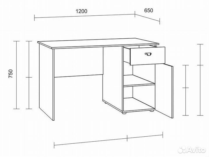 Компьютерный стол gк 120-Р (правый)