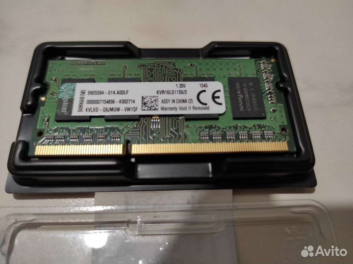 Kingston 2GB DDR3 PC3L-12800 CL11 для ноутбука