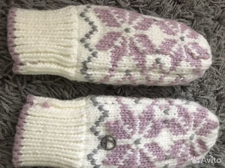 Шапка и варежки набор