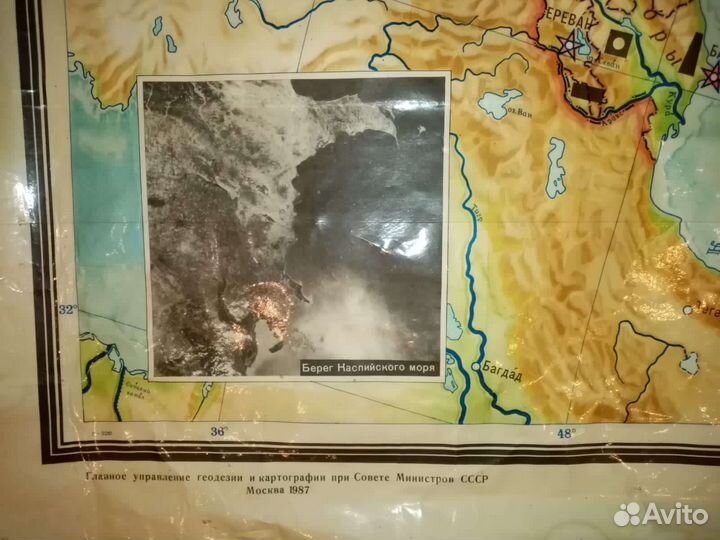 Карта СССР с шапкой Северного полюса