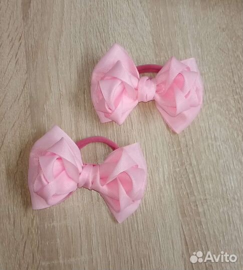 Бантики для волос на резинке ручной работы
