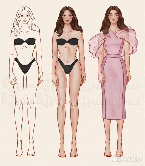 Иллюстрвция по фото одежда портрет персонаж кукла