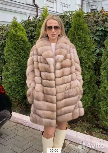 Шуба из светлого соболя