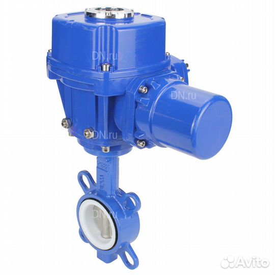 Затвор дисковый поворотный DN.ru WBV3432P-2W-Fb Ду100 Ру16, корпус - углеродистая сталь WCB, диск
