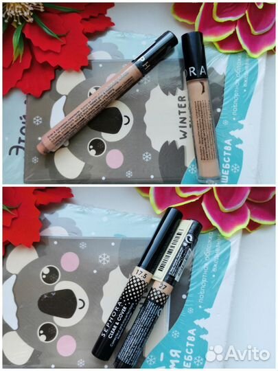 Sephora тональный, тушь, пудра, хайлайтер