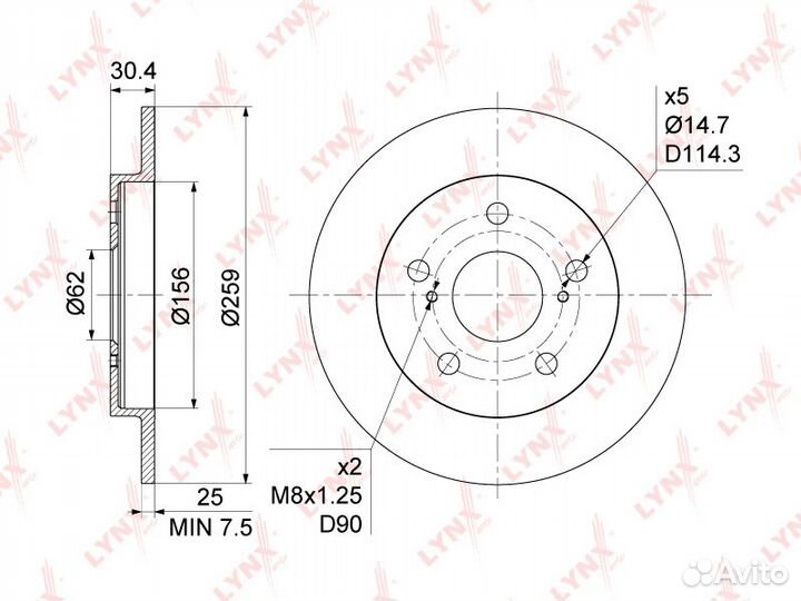 BN-1146 диск тормозной задний Toyota Auris(E15