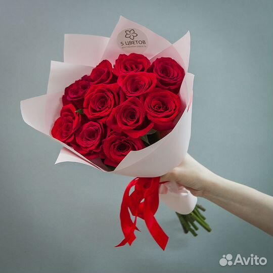 Букет из 11 красных роз, цветы доставка