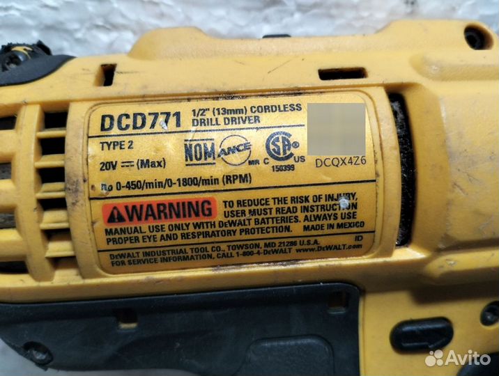 Dewalt DCD771 - Шуруповерт mexico Б/У