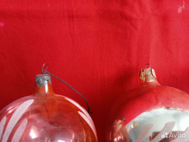 Елочные игрушки СССР. Шары роспись.Средний размер