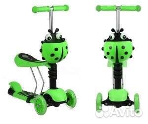 Самокат детский с сиденьем и ручкой новый