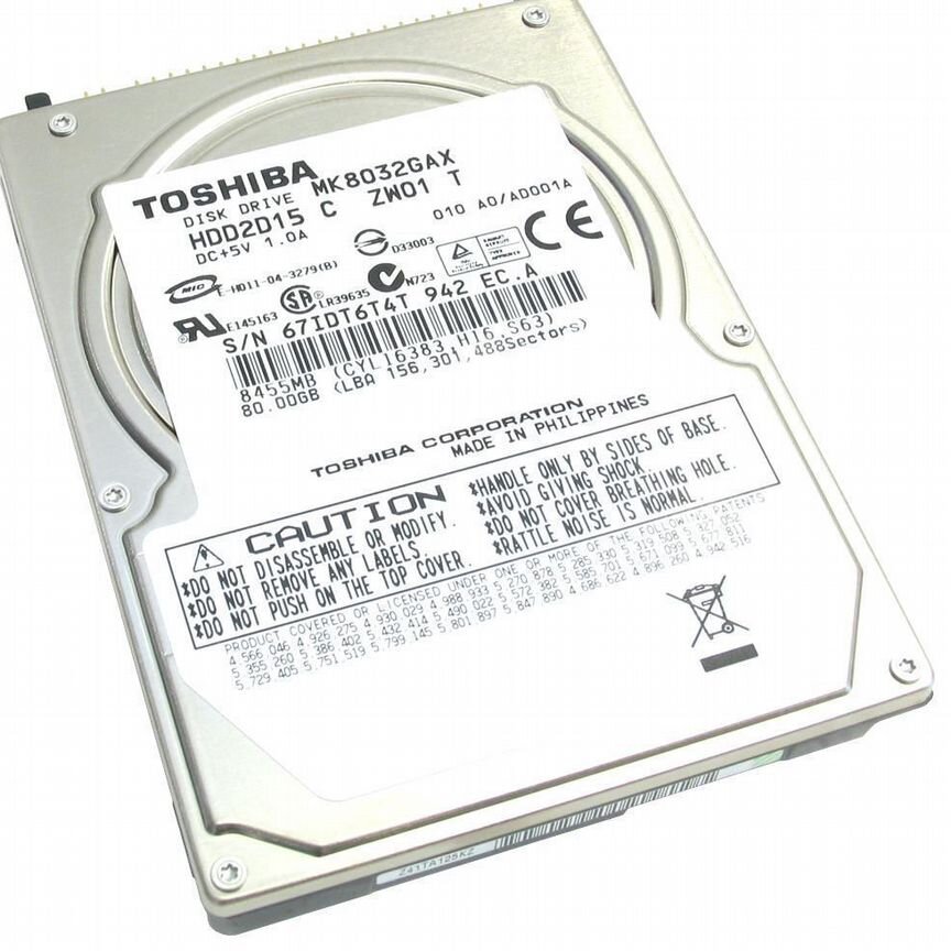 [MK8032GAX] Жесткий Диск Toshiba 80gb Ide 2,5" Mk8032gax