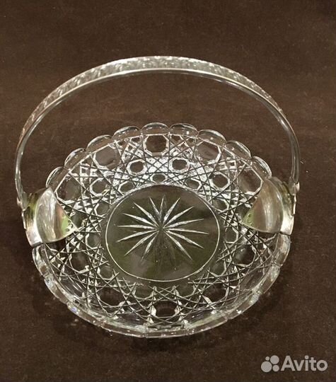 Конфетница, хрусталь, серебро 84 Царизм