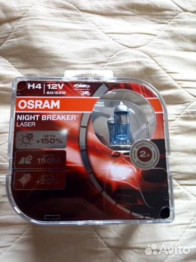 Лампа галогенная osram H4 Night Breaker Laser 2шт