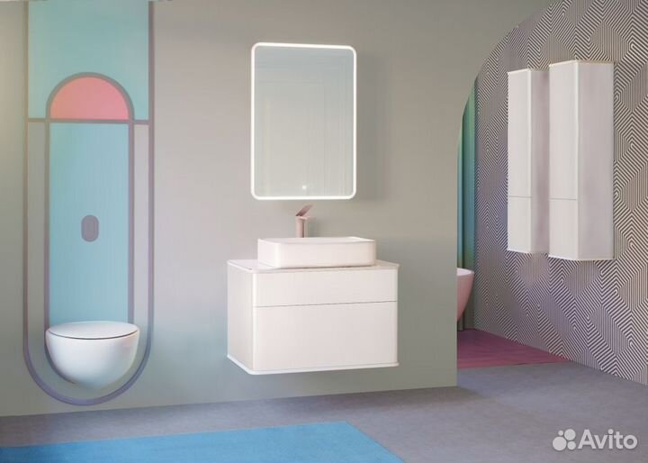 Зеркальный шкаф в ванную Jorno Pastel