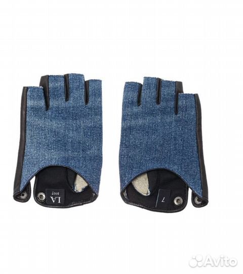 Перчатки Шопен из кожи и джинсы