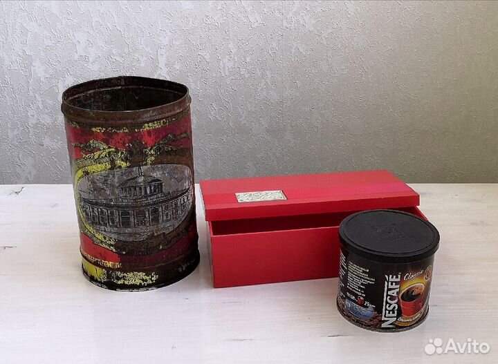 Коробка шкатулка банка Нескафе Севрыба винтаж