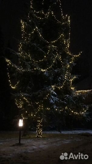 Новогоднее оформление световыми гирляндами