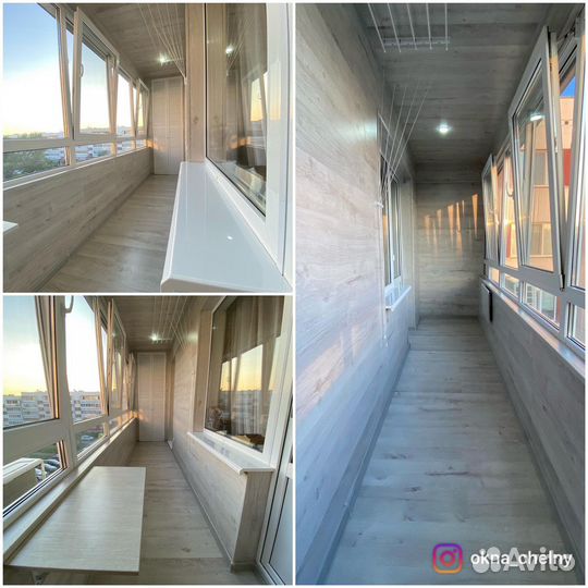 Обшивка балконов и лоджий + остекление окон