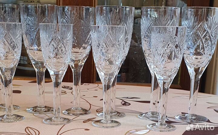 Фужеры и рюмки хрустальные СССР