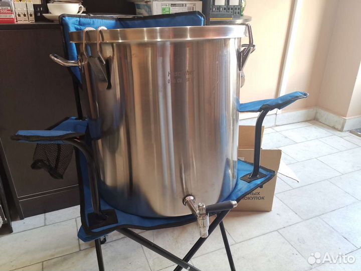 Ведро-контейнер нерж 50л с краном