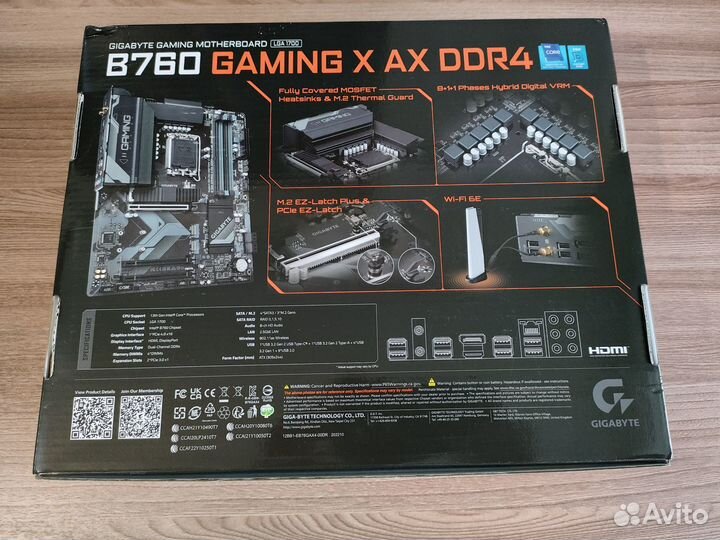 Gigabyte B760 gaming X AX DDR4 Wi-Fi Новая
