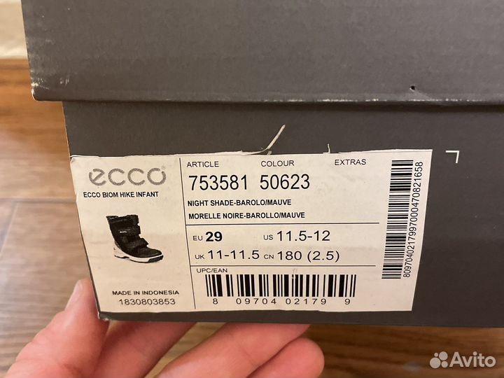 Сапоги зимние ecco 29