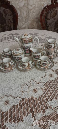 Китайский кофейный фарфоровый сервиз, винтаж