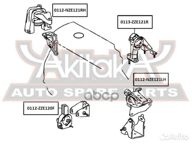 Подушка двигателя левая 0112NZE121LH asva