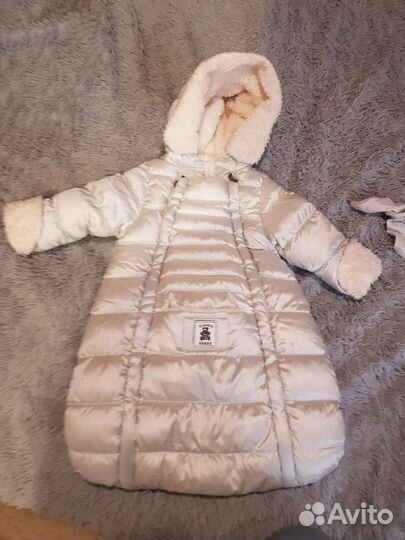 Пуховой конверт-комбинезон для новорожденных