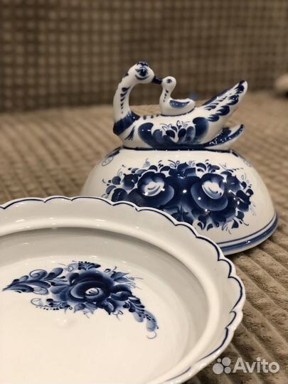 Гжель фарфор Утятница