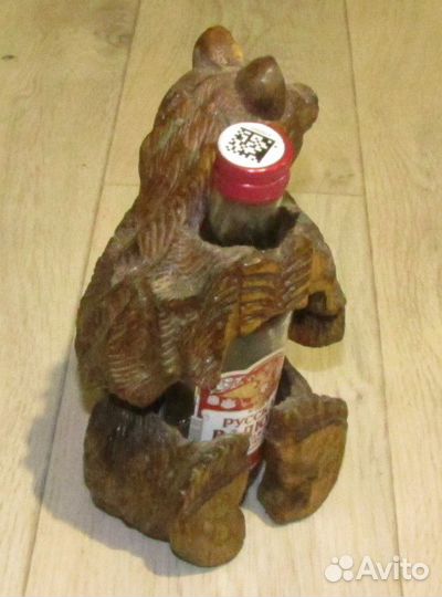 Деревянный медведь, подставка для бутылки