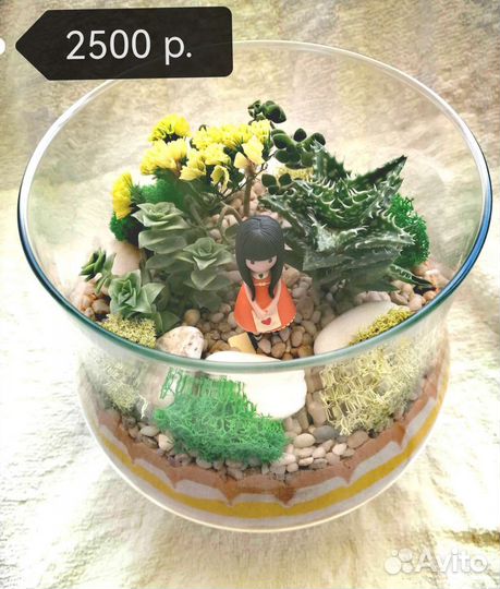 Флорариум с суккулентами, оригинальный подарок