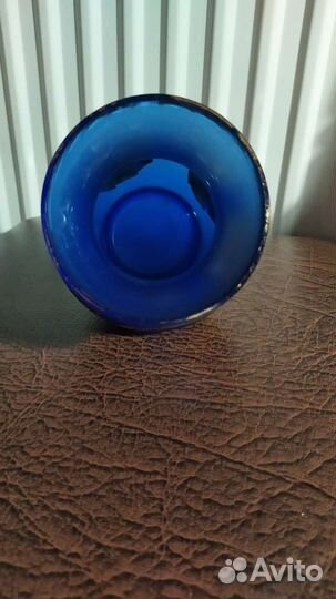 Ваза кобальтовое стекло, советских времен