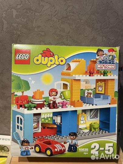 Lego duplo поезд, пожарная машина, дом