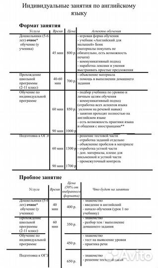 Репетитор по английскому языку
