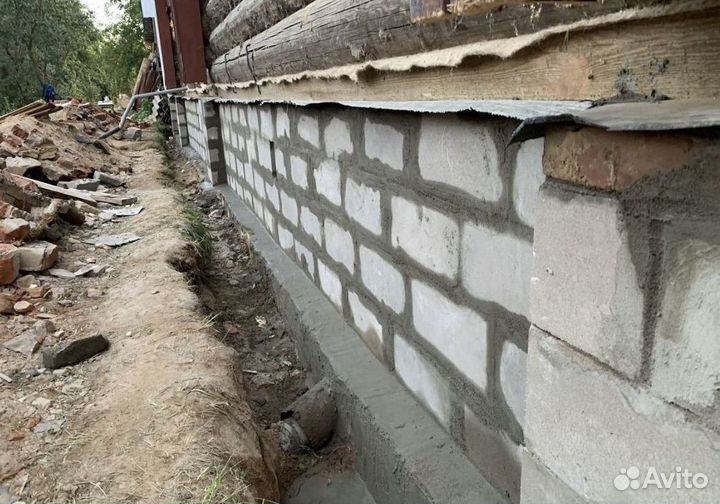 Подъем дома, замена венцов, замена фундамента