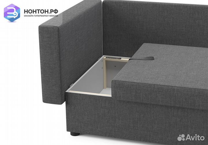 Диван еврокнижка Дагмар темно-серый