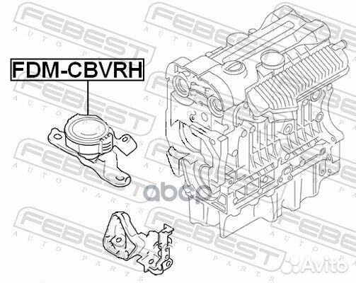 Опора двс ford focus 2 04- прав. fdmcbvrh Febest