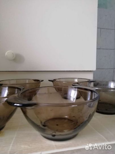 Набор посуды из цветного стекла СССР