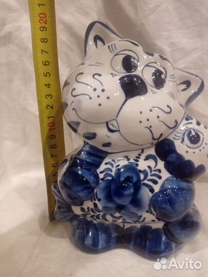 Кот рыбак Гжель