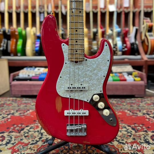 Бас-гитара Fender American Jazz Bass JJ Fiesta Red