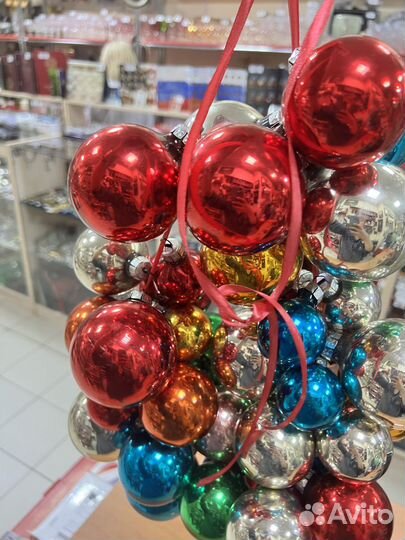 Елочная игрушка шар стекло ГДР