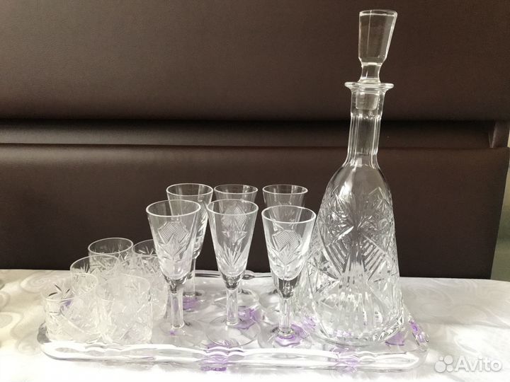 Хрустальные стеклянные рюмки и фужеры редкие