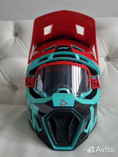 Мото Шлем Leatt 7.5 Fuel Red комплект с очками